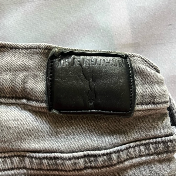 Gray True Religion Halle Cut Off Distressed Jean Shorts, Size 27 - Picture 10 of 12
